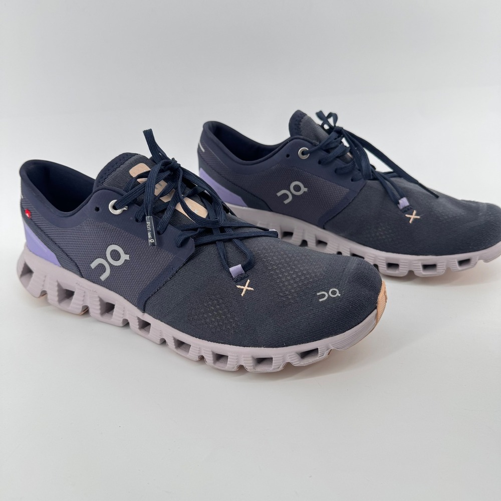 On Cloud X 3 Iron Fade Womens 11 Navy Lavender CloudTec Sneakers